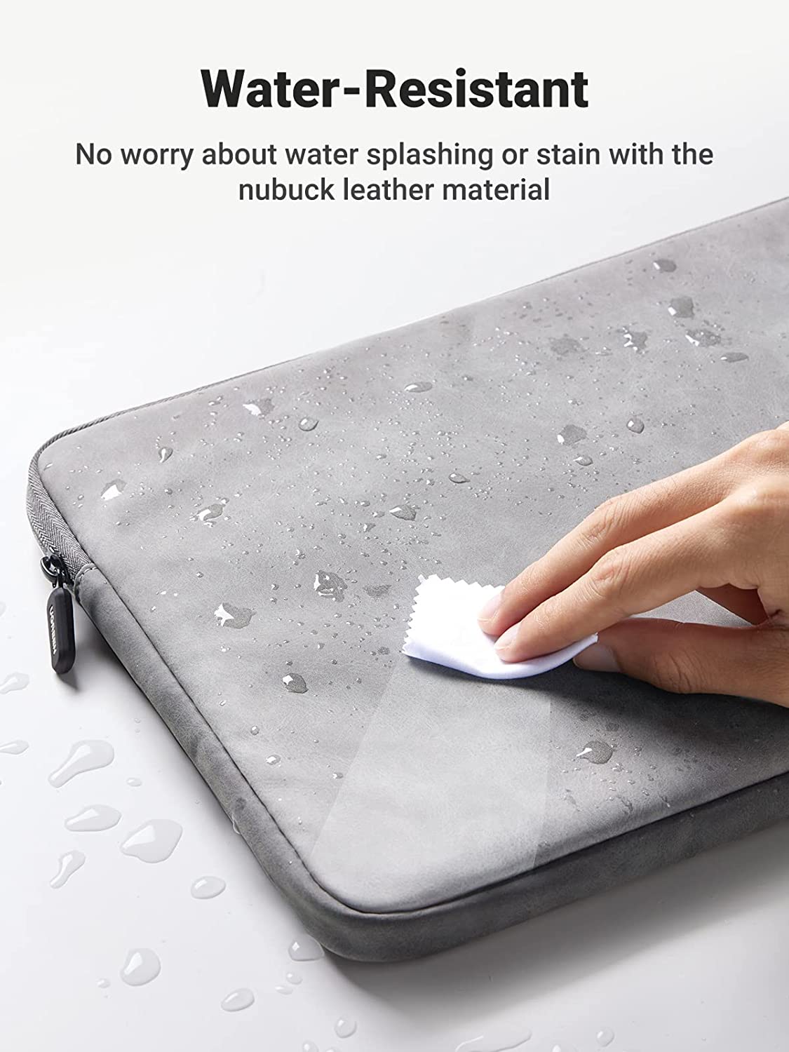 UGREEN 13.3 Inch Laptop Case PU Suede Leather Soft Padded Zipper Cover Sleeve Case - 60985