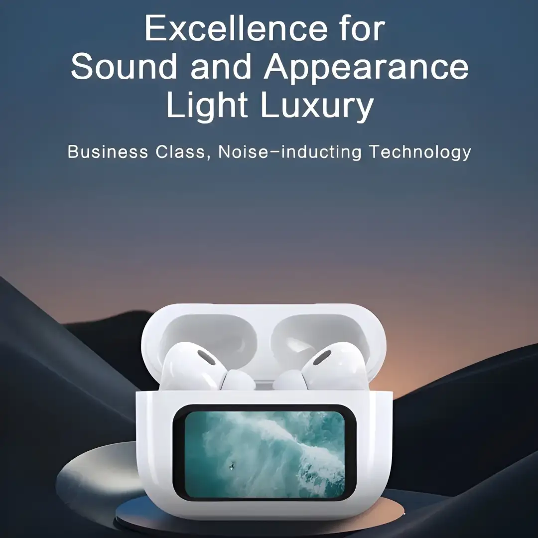 A9 Pro ANC earbuds with smart touch screen display