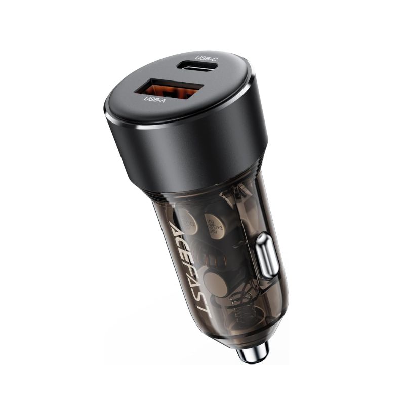 ACEFAST B12 Car Charger 60W, Dual Port USB-A & USB-C Fast Charging Car Power Adapter