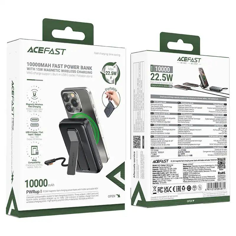 ACEFAST M24 22.5W 10000mAh Magnetic Wireless Power Bank
