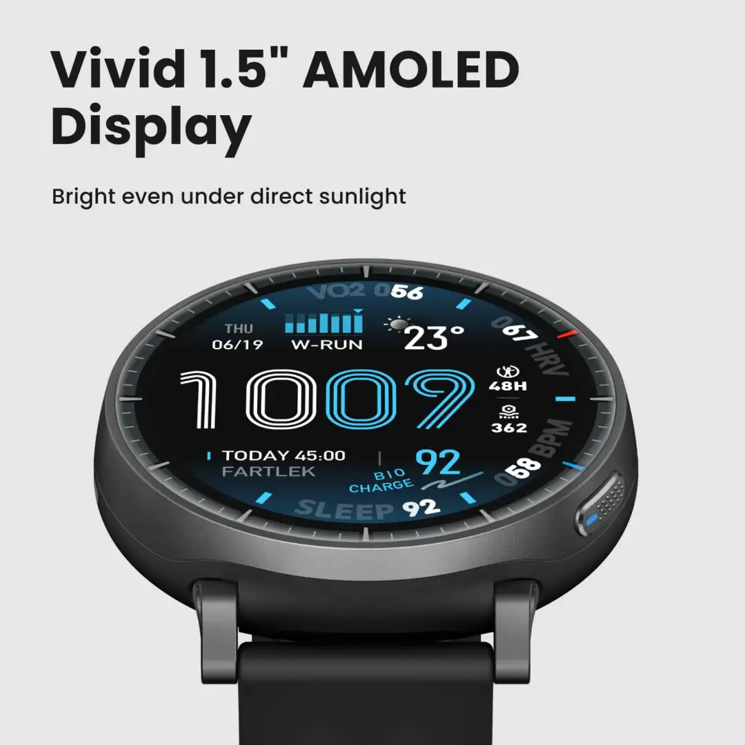 Amazfit Active Max fitness tracker UI and strap details