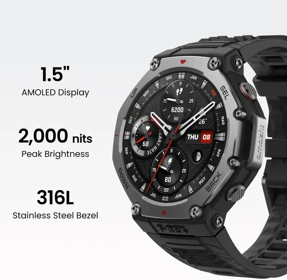 Amazfit T Rex 3 Rugged Amoled Display GPS Smartwatch