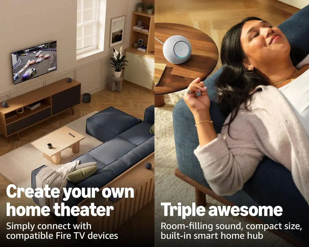 Echo Dot Max 2025 two-way speaker with woofer and tweeter