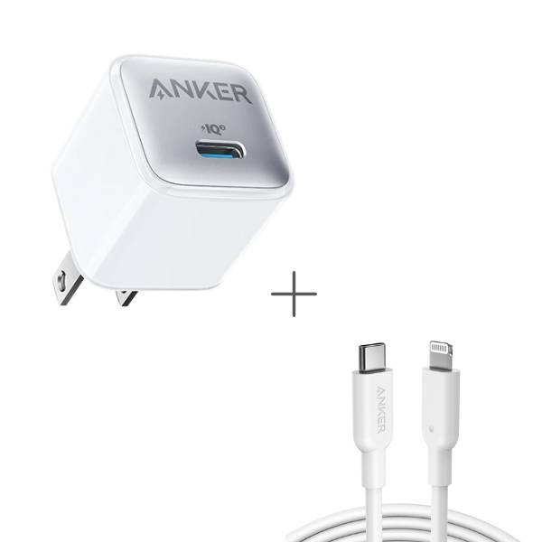 Anker 20W Nano Pro with Lightning Cable Mfi Certified (A2638)