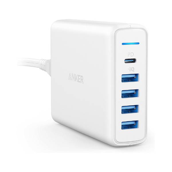 Anker 60watt PowerPort 5 Speed Power Delivery Wall Charger, White