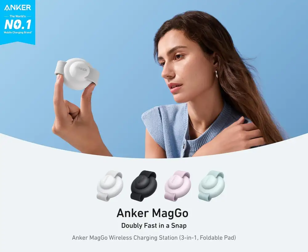 Anker A25M8 Qi2 Wireless Charger for iPhone, Watch & AirPods