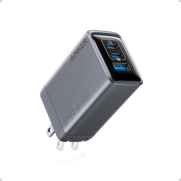 Anker A2688 Prime 100W GaN Wall Charger 3 Ports Powerful and Portable