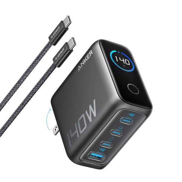 Anker 140W 4-Port PD 3.1 Laptop Charger with USB-C Cable (B2697)