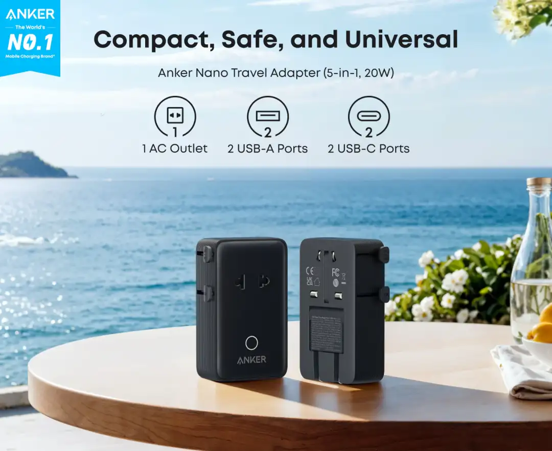 Anker Nano 5-in-1 20W Universal Travel Adapter A9215 Anker Nano 5-in-1 20W Universal Travel Adapter A9215