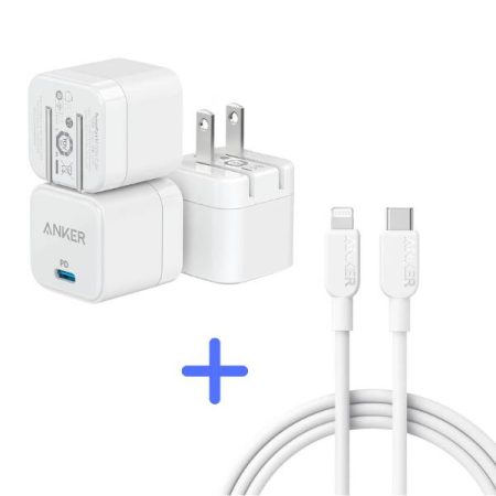 Anker PowerPort III 20W Cube PD Charger with USB-C to Lightning Cable (B2149)
