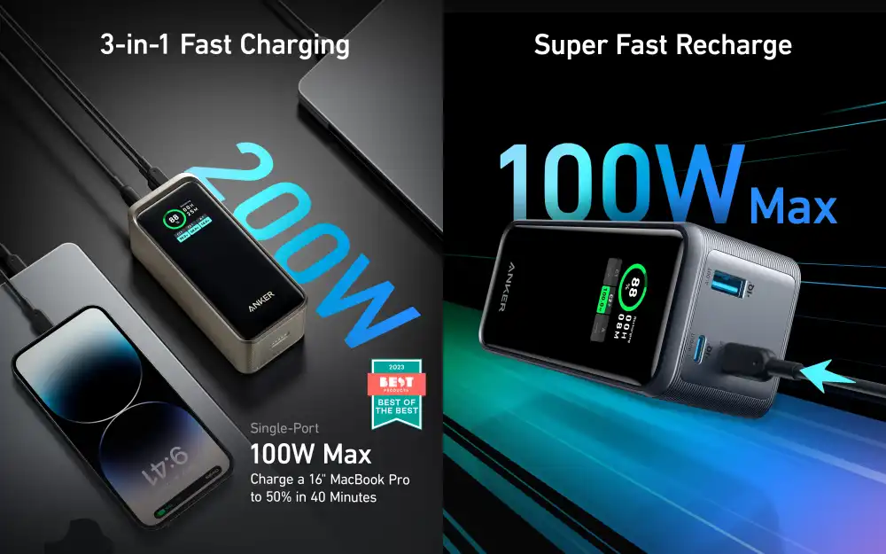 Anker Prime 200W 20000mAh power bank A1336 fast charging with multi device support