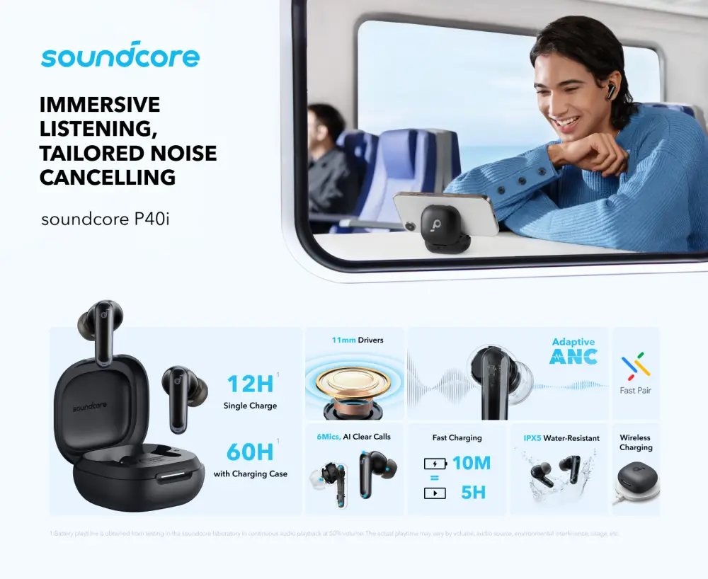 Anker Soundcore P40i Smart ANC True Wireless Earbuds