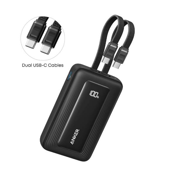 Anker Zolo A1680H12 10000mAh 35W Power Bank with Built-in Dual USB-C Cable