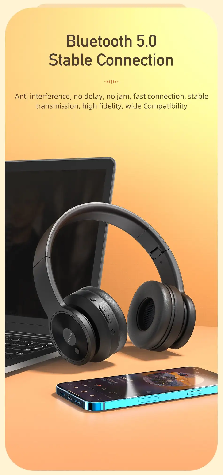 Awei A996BL Wireless Gaming Headphone