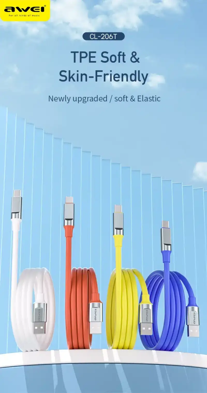 . Awei CL-206T 5A fast charging USB cable for phones