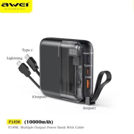 Awei P149K 10000mAH Portable Power Bank 22.5W Fast Charging