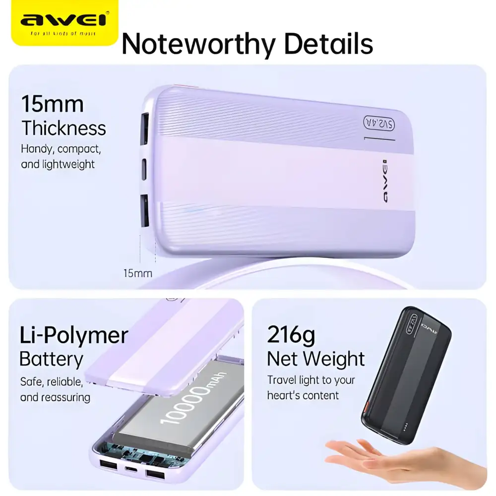 Compact portable charger ideal for travel and daily use