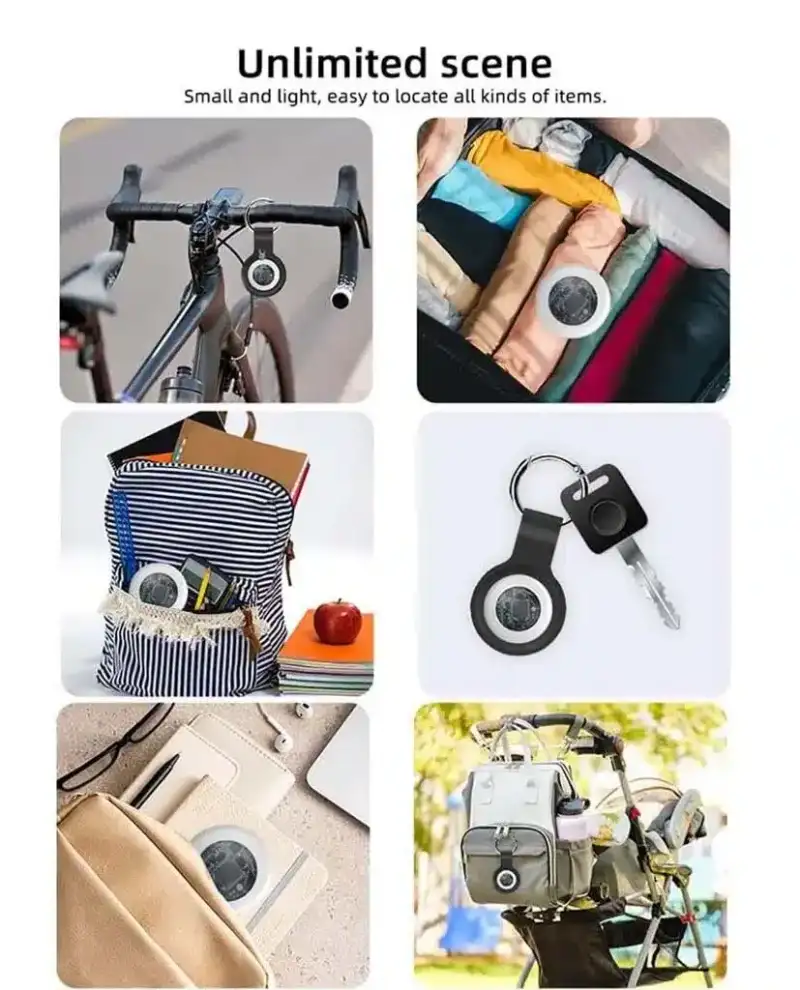 A lifestyle image of the P50 clipped to a bag or belt,
