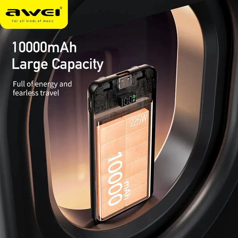 Sleek Awei P76K portable charger for daily travel use