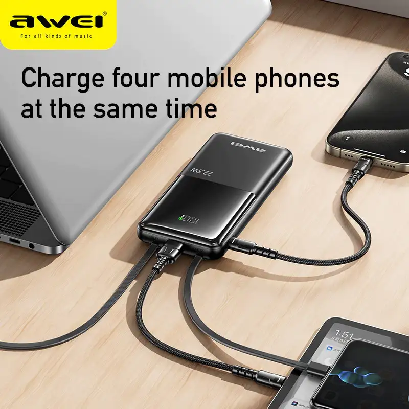 Awei P76K 22.5W fast power bank with digital display
