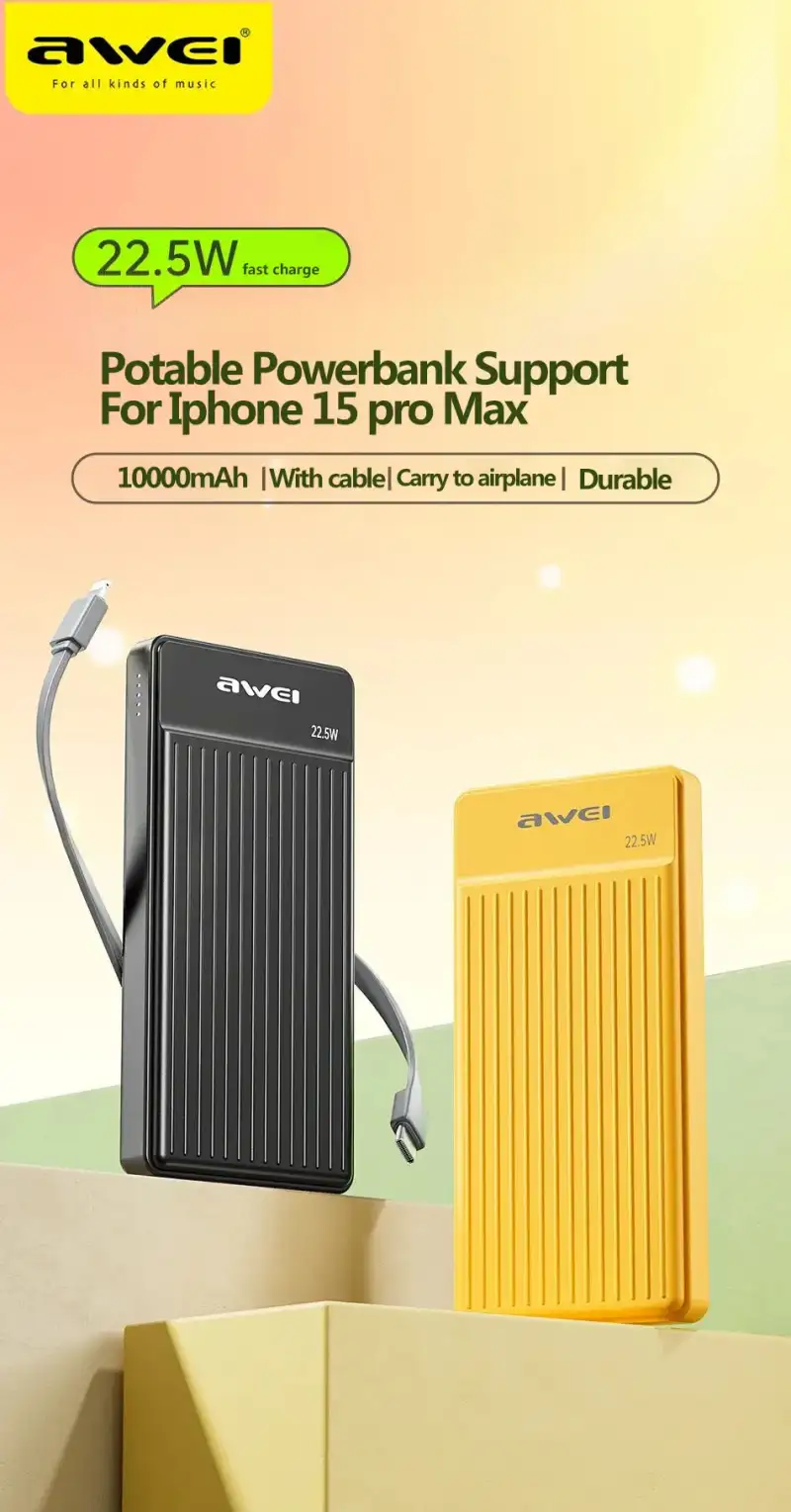 Awei P88K 10000mAh 22.5w Fast Charging Power bank