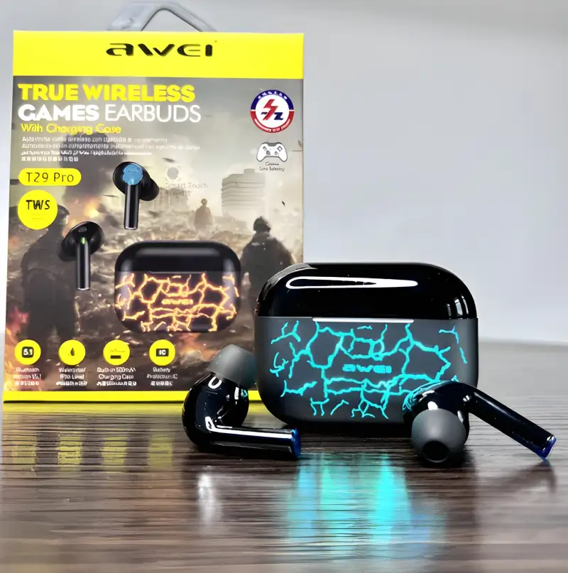 Awei T29 Pro RGB gaming TWS with deep bass sound