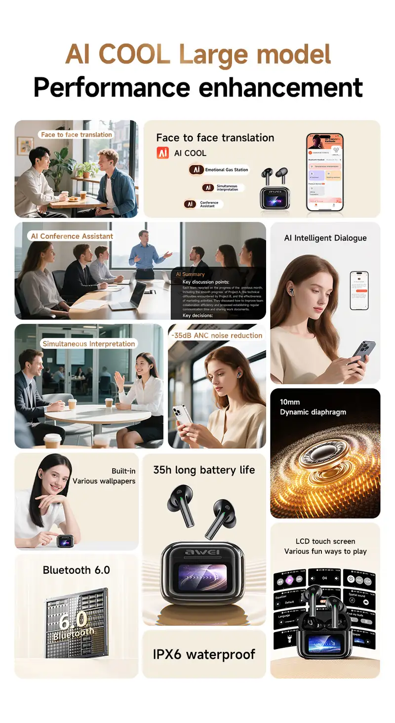 A lifestyle image showing the earbuds in use during travel,