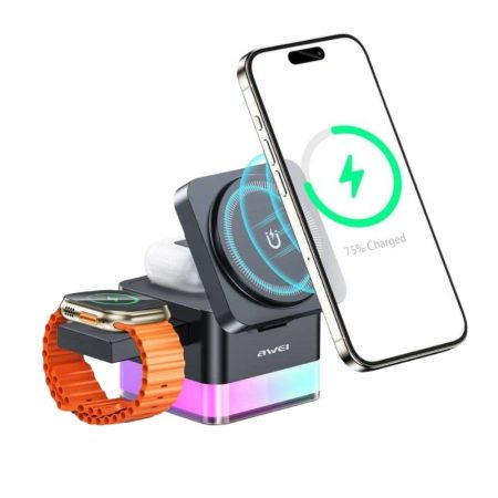 Awei W25 3 in 1 Desktop Charger Magnetic Wireless Charger