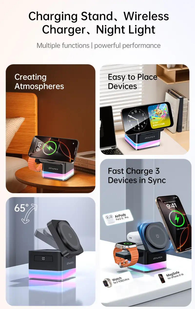 Premium Awei wireless charging station for daily use