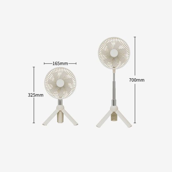 Azeada PD-F27 Portable Camping Rechargeable Fan with LED Lantern & 4000mAh Battery