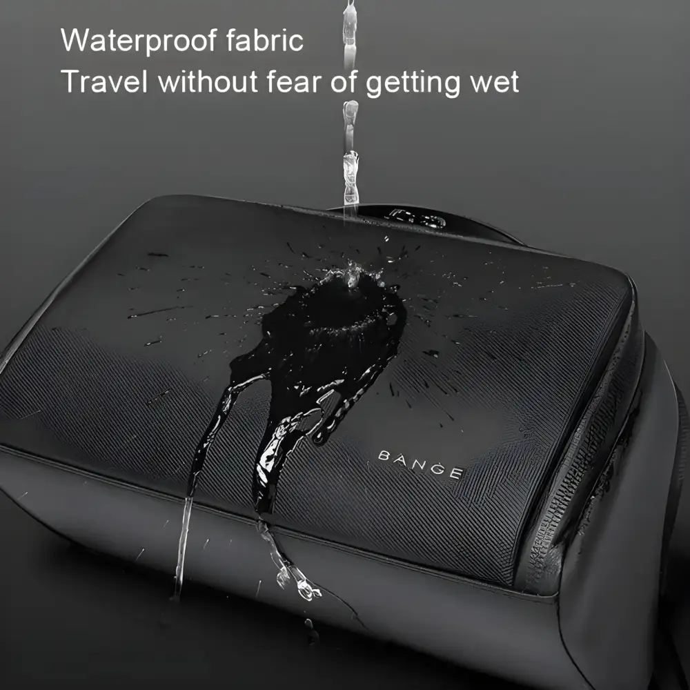 BANGE BG-22196 Waterproof Cosmetic Bag, showcasing its durable Oxford and Polyester material and convenient travel-friendly design