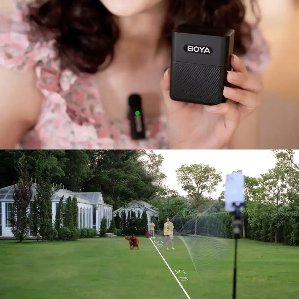 BOYA BY-V35 dual-channel wireless mic for clear camera audio