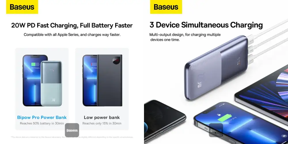 Baseus 10000mAh 20W Bipow Pro Digital Display Fast Charge Power Bank