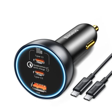 Baseus 160W Car Charger Qualcomm Quick Charge 2C+U With 100w Type-C Cable