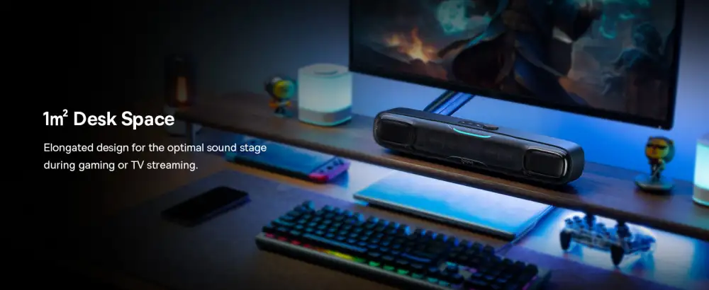 Baseus AeQur DS10 Mini Soundbar Desktop Bluetooth Speaker with RGB Light