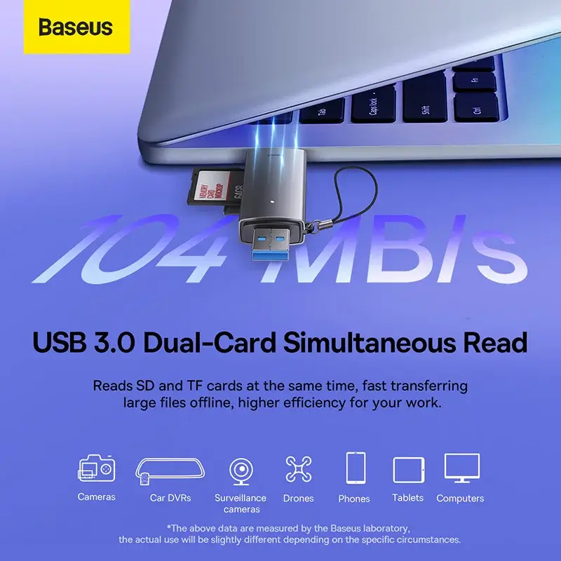 Baseus Airjoy USB A & Type C Card Reader