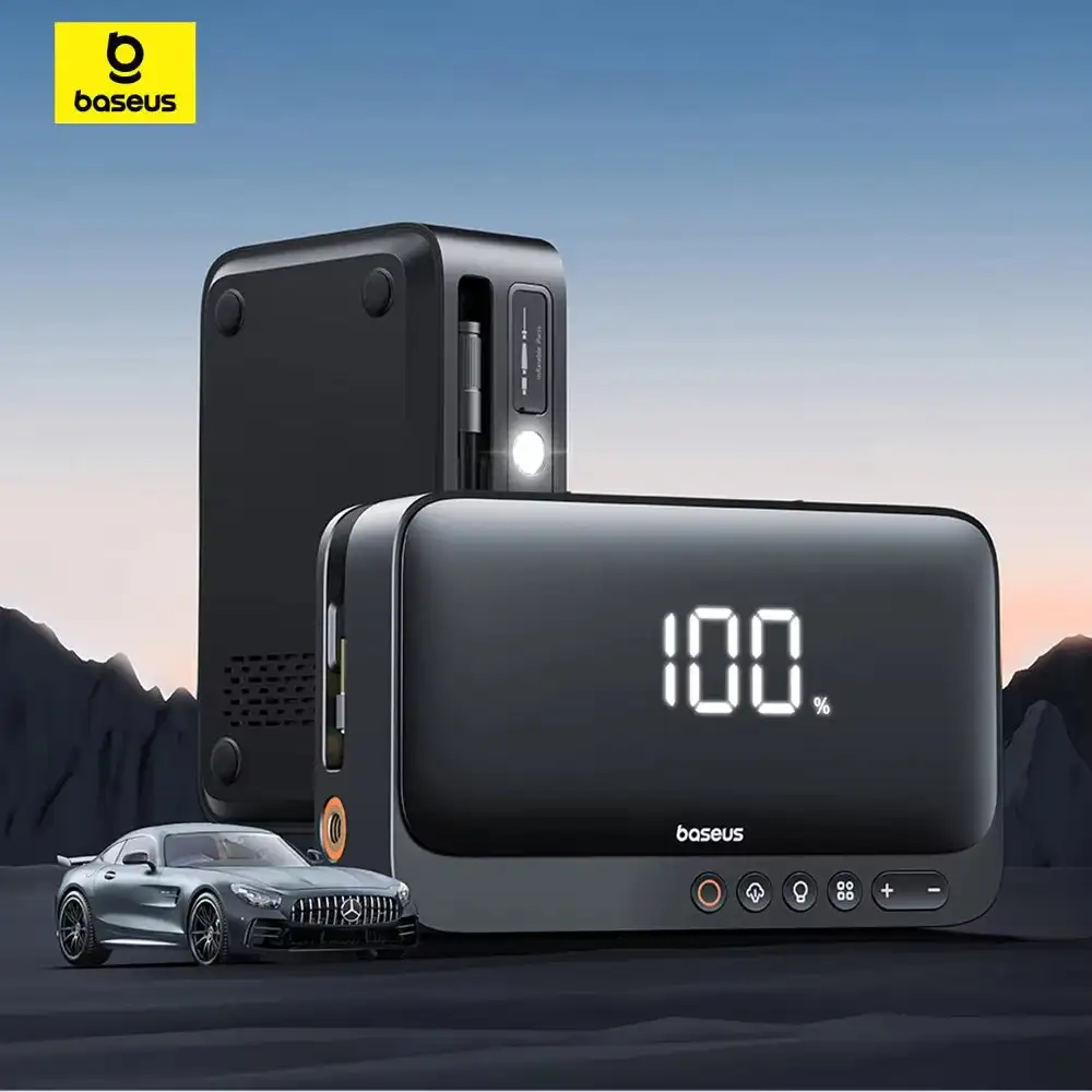 Baseus BS-CH013 600A 4-in-1 car jump starter with power bank air compressor and LED display