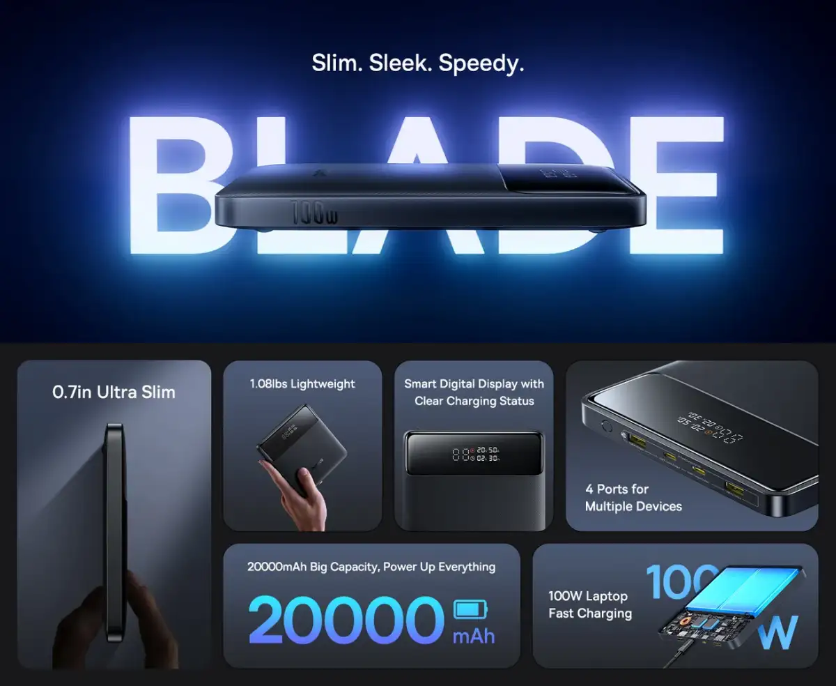 Baseus Blade H1 Lite 100W fast charging power bank