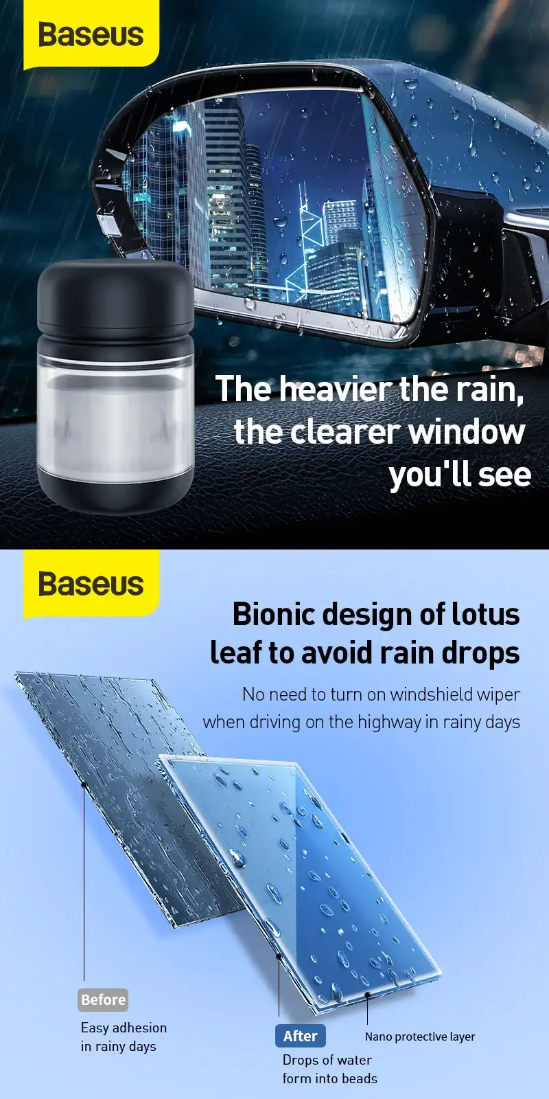 Baseus Car Rainproof Agent Window Glass Car Cleaner