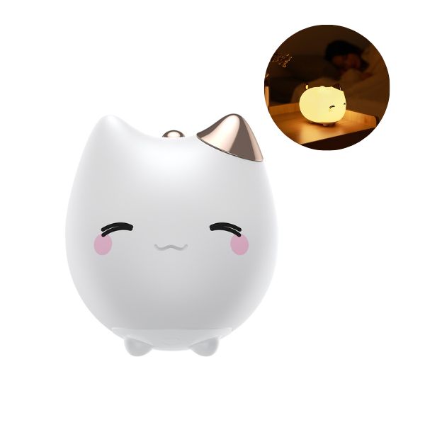 Baseus Cute Night Lamp Cat Dog 7 LED Rechargable Portable Soft Silicone Warm Night Light