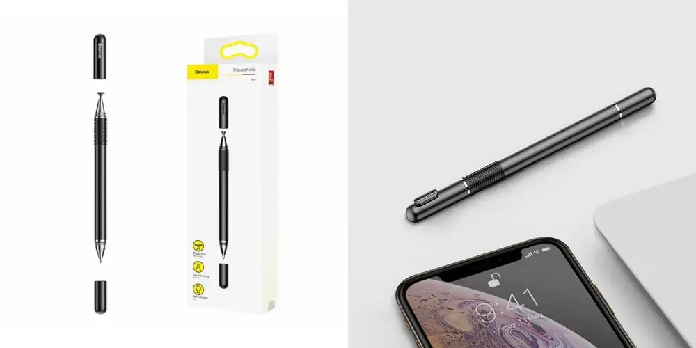 Baseus capacitive stylus pen writing on tablet touchscreen