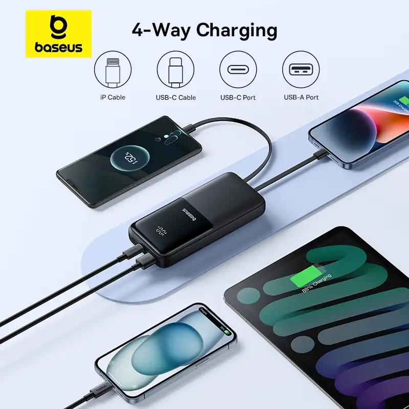Baseus Lipow 20000mAh 22.5W Dual Cable Portable Power Bank