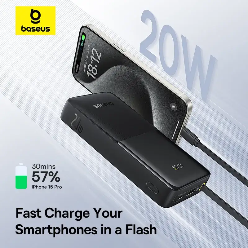 Baseus Power Bank 20W 10000mAh Bipow 2 With Type-c Cable P10077101113-00