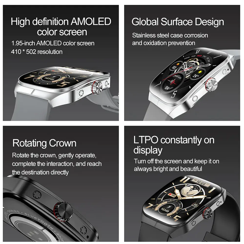 Blisbond Crescent AMOLED Display Smart Watch