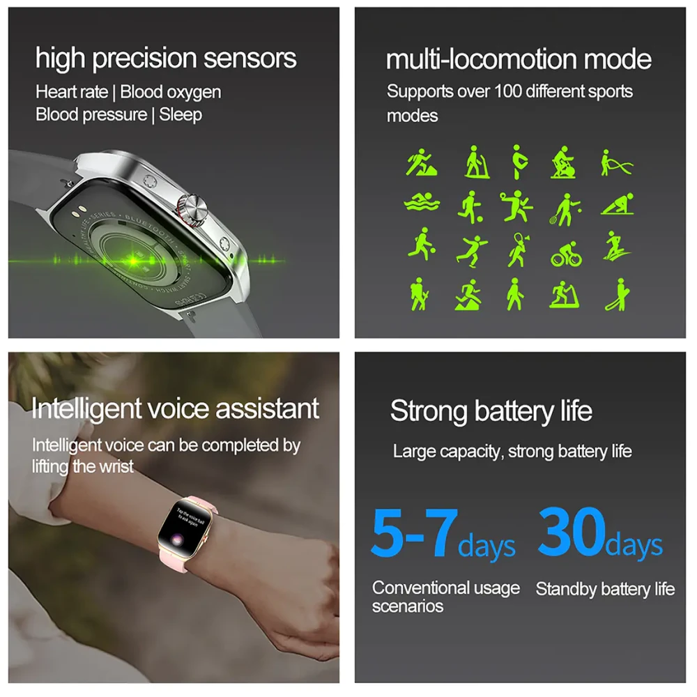 Blisbond Crescent AMOLED Display Smart Watch