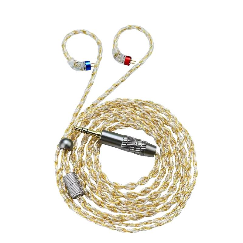 CVJ HBK08 4 Core 2Pin 0.78mm silver plated earphone cable