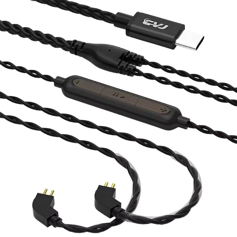 CVJ V6 TYPE C Earphone Cable 0.78MM 2 Pin With Mic