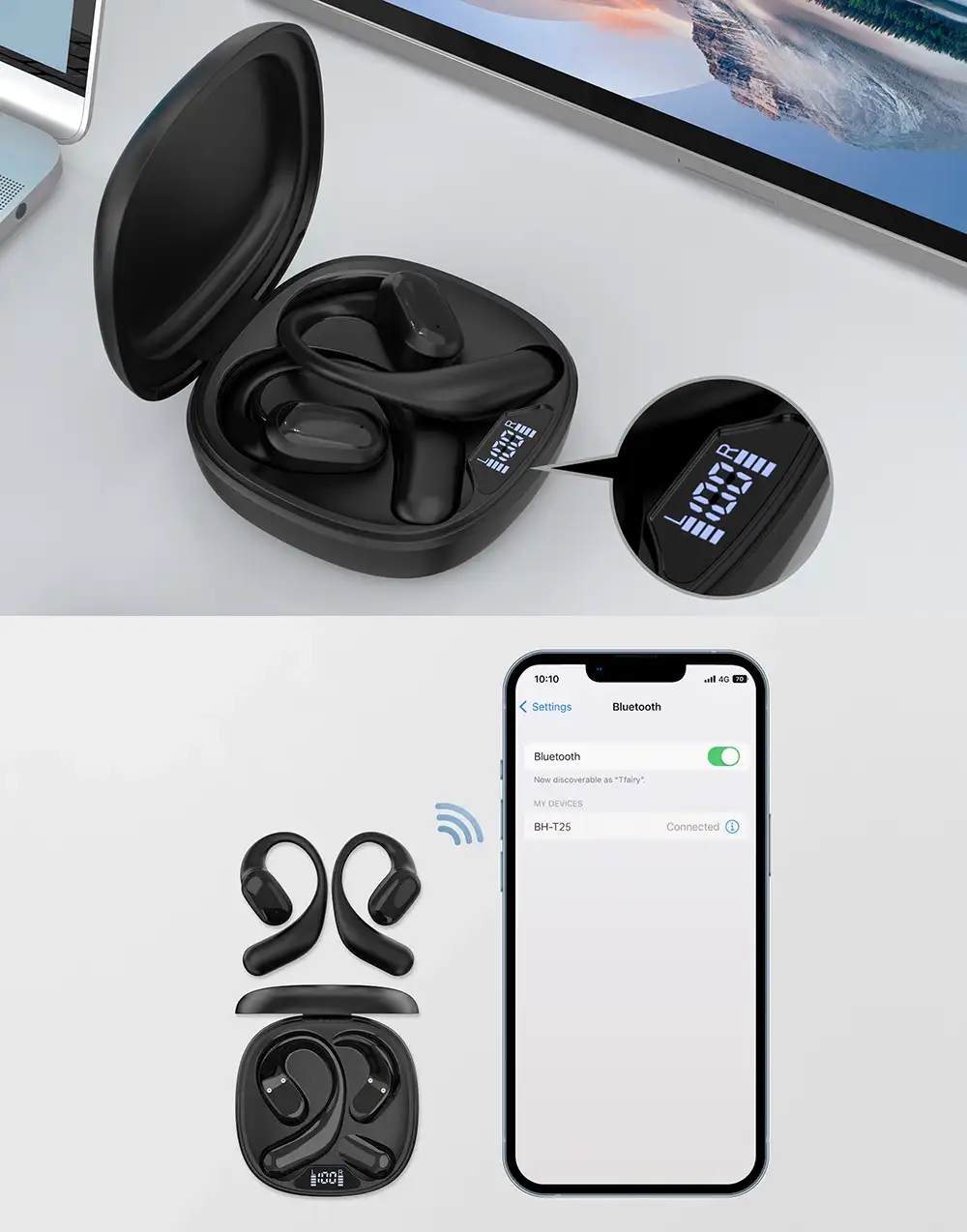Choetech BH-T25 TWS Wireless Earbuds With LED Display