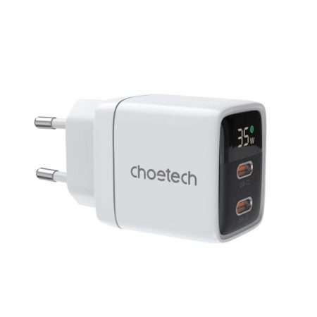 Choetech PD6051 2x USB-C PD 35W GaN wall charger with display