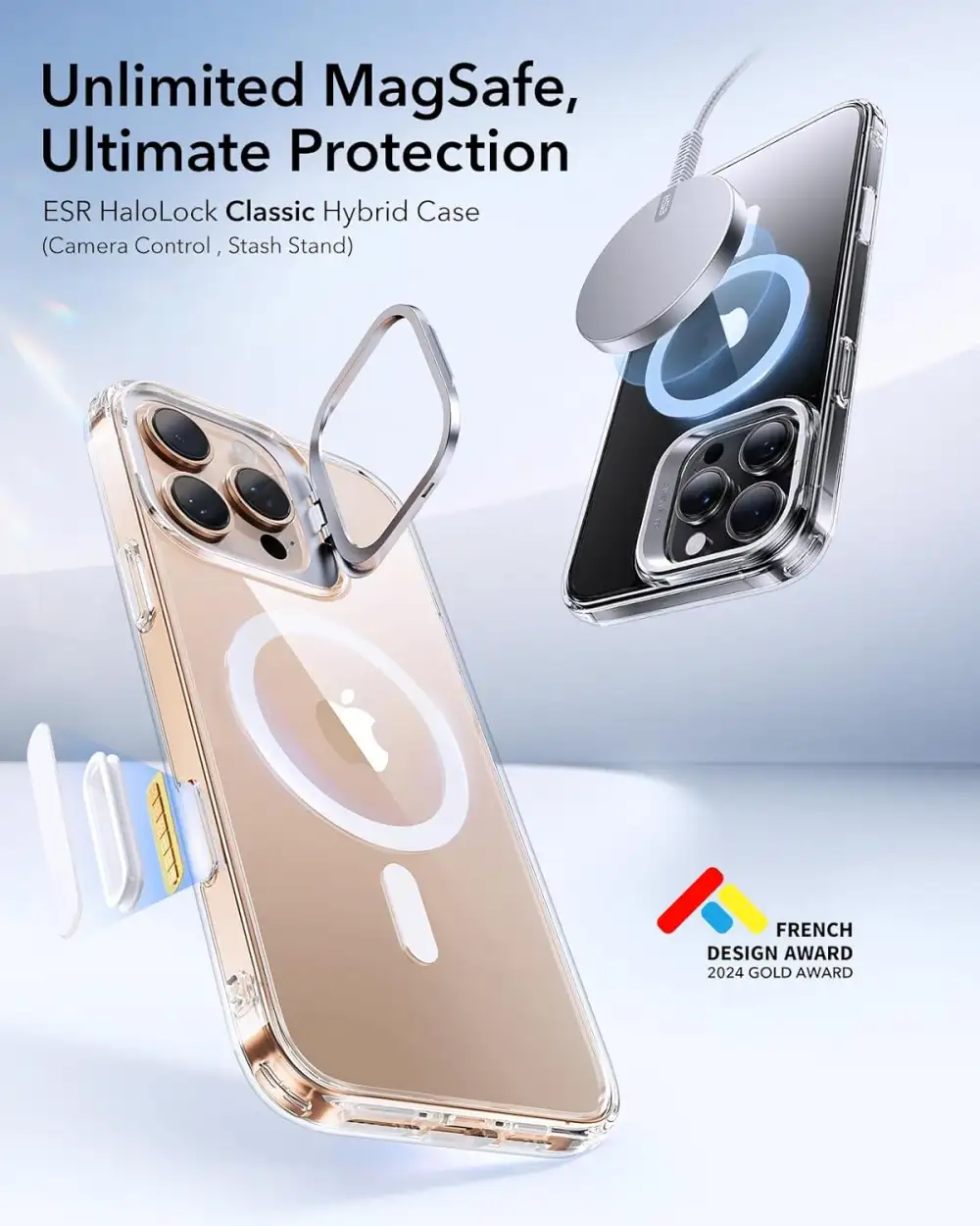 ESR HaloLock clear case for iPhone 16 with MagSafe compatibility